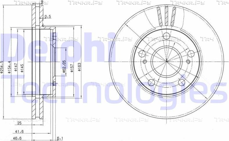 Тормозной диск Delphi. Артикул BG3172