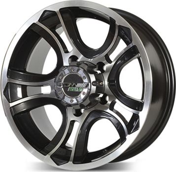 Колёсный диск PDW литой черно-серебристый CRANK (5046/01) 5x139,7 8xR15 D108.2 ЕТ0 для Dodge RAM 1981-2026. Артикул 20/64/53/16