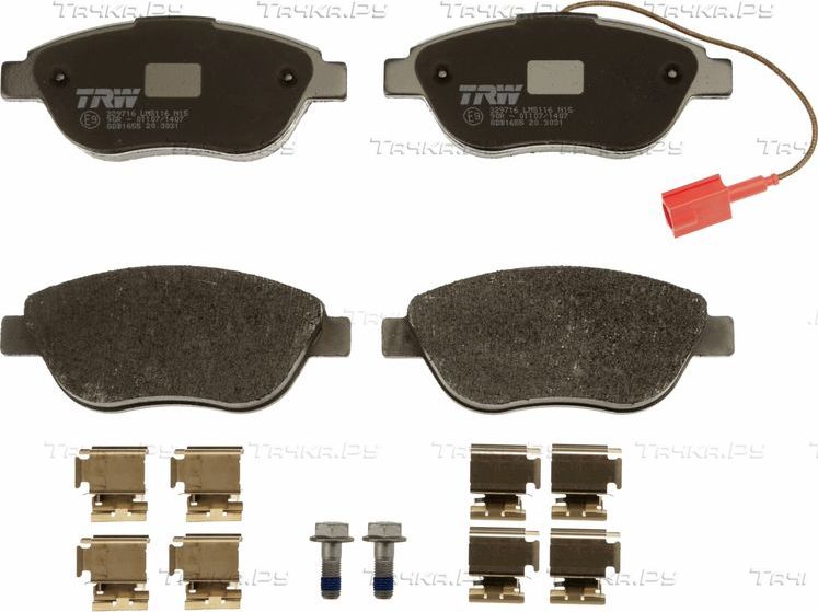 Тормозные колодки TRW COTEC передние для Fiat Fiorino III 2009-2026. Артикул GDB1655