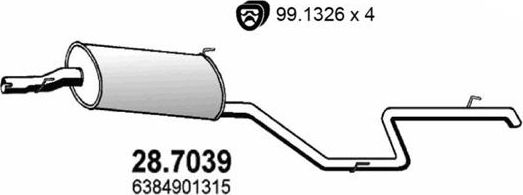 Глушитель (задняя часть) Asso. Артикул 28.7039