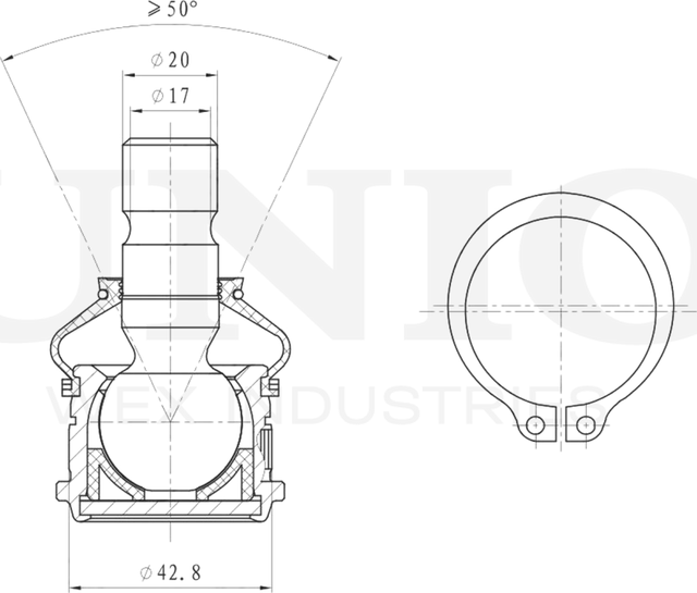 Опора шаровая (Unio). Артикул SSP-20142