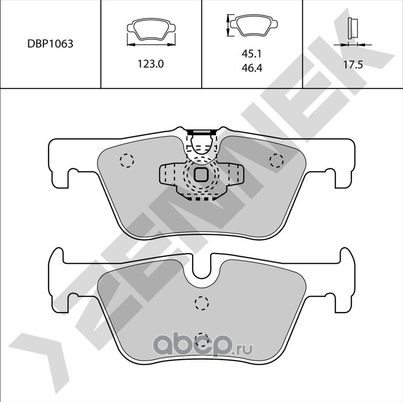 Колодки тормозные задние BMW 1 F20,/F21 11-19, 3 F30/F80 11-18, X3 F25 10-17, 2 (Zennek). Артикул DBP1063