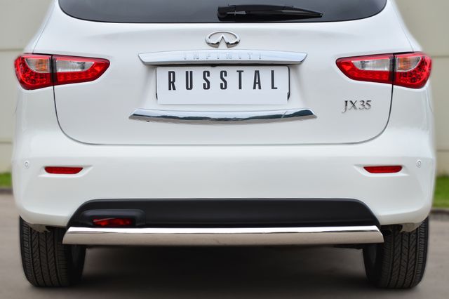 Защита RusStal заднего бампера d75х42 (дуга) для Infiniti JX 35 2013-2025. Артикул JXZ-001466