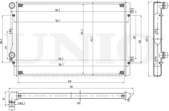 Радиатор двигателя (Unio). Артикул RAD-10020