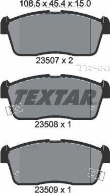 Тормозные колодки Textar передние для Daihatsu YRV I 2002-2005. Артикул 2350701