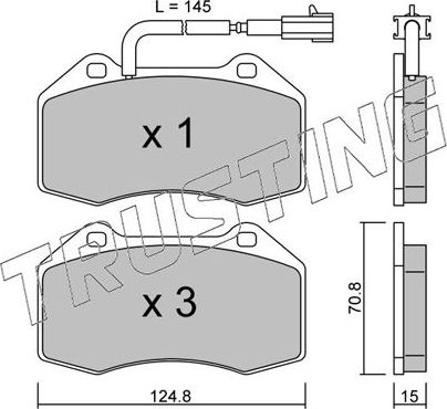 Тормозные колодки Trusting передние для Alfa Romeo MiTo I 2008-2016. Артикул 667.1