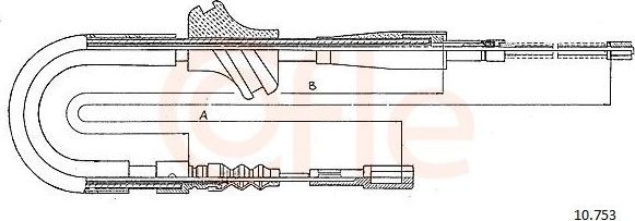 Трос ручника (тросик ручного тормоза) Cofle задний левый для Audi Coupe I (B2) 1986-1988. Артикул 10.753