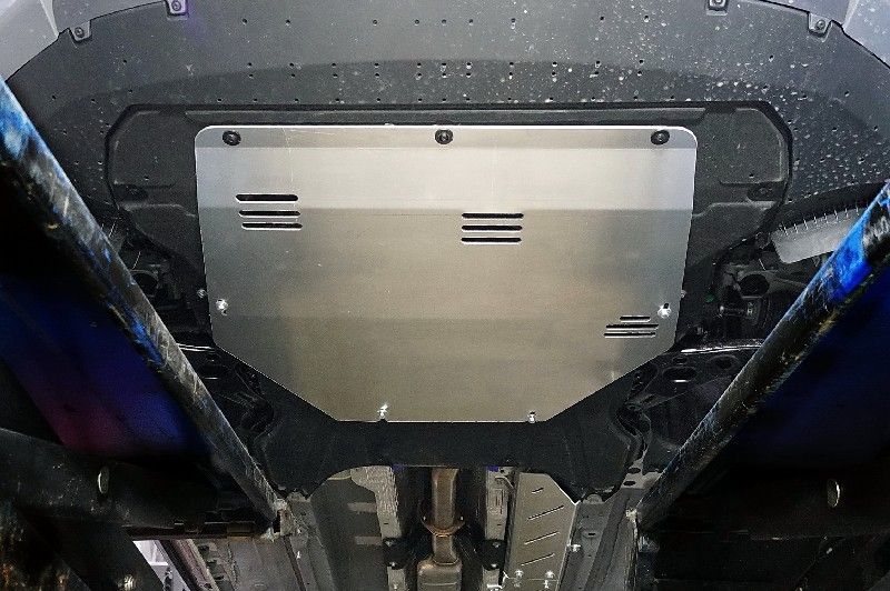 Защита алюминиевая ТСС (4 мм) для картера и КПП Geely Monjaro 2023-2026. Артикул ZKTCC00585