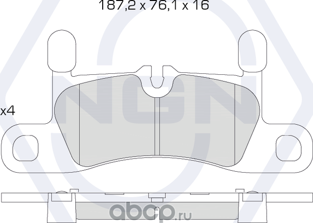 Колодки тормозные керамические, задние (NGN). Артикул 3502114
