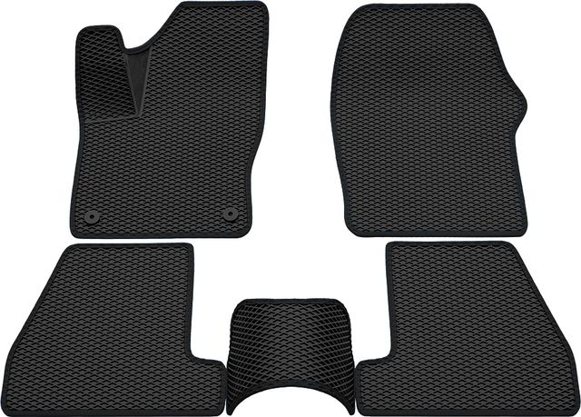 Коврики Rezkon 3D EVA ромб резиновые для салона Ford Focus III 2011-2015 Черный кант. Артикул 9216010201