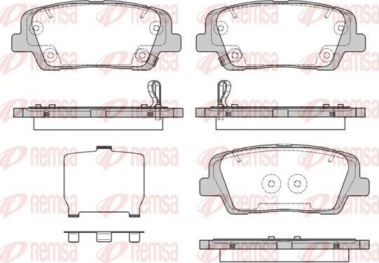 Тормозные колодки Remsa задние для Kia Sorento III Prime 2015-2026. Артикул 1274.09