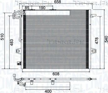 Радиатор кондиционера (конденсатор) Magneti Marelli. Артикул 350203947000