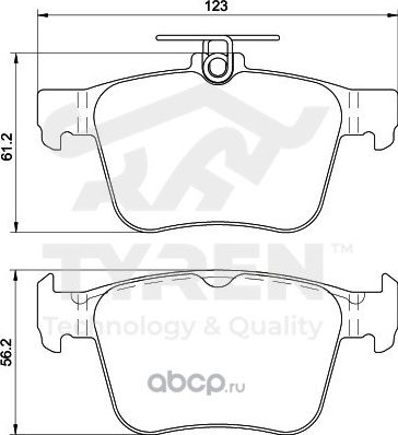 Колодки тормозные (Tyren). Артикул TYR1222351