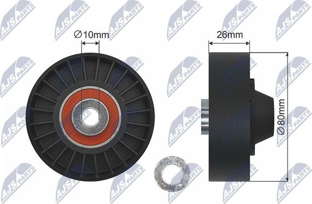 Направляющий (ведущий) ролик приводного поликлинового ремня NTY для Fiat Multipla I 1999-2010. Артикул RNK-FT-000