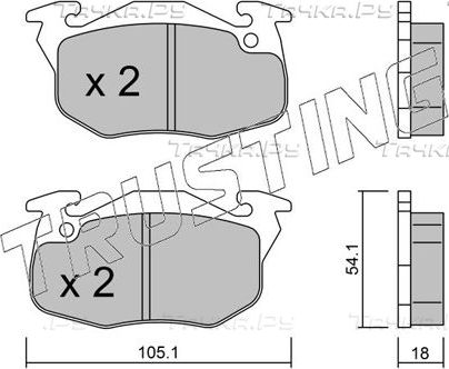 Тормозные колодки Trusting передние для Citroen Saxo 1996-2003. Артикул 039.5