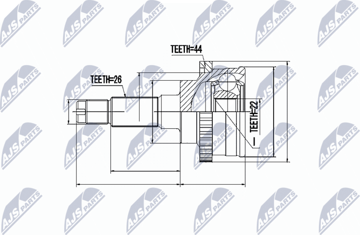 Шрус наружный (граната) NTY. Артикул NPZ-MZ-016