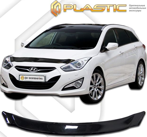 Дефлектор СА Пластик для капота (Classic черный) для Hyundai i30 II универсал 2012-2026. Артикул 2010010107901