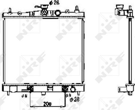 Радиатор охлаждения двигателя NRF (алюминий). Артикул 53477