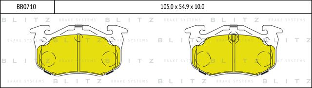 Колодки тормозные дисковые передние (Blitz). Артикул BB0710