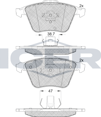 Тормозные колодки Icer. Артикул 181652