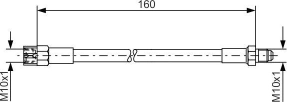 Тормозной шланг Bosch передний/задний внешний для Audi Coupe II (B3) 1989-1995. Артикул 1 987 476 230