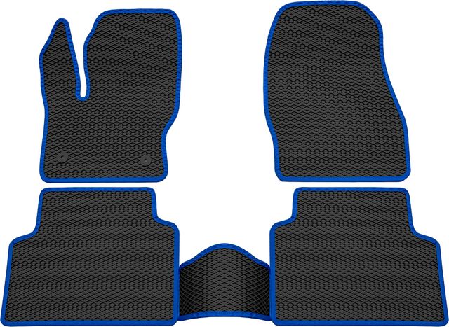 Коврики Rezkon EVA для салона Ford Kuga II 2012-2016 Синий кант. Артикул 9016020103
