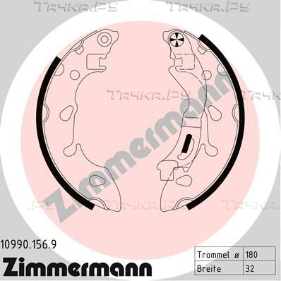 Тормозные колодки Zimmermann. Артикул 10990.156.9