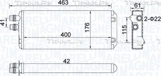 Радиатор отопителя (печки) Magneti Marelli для IVECO Stralis 2002-2011. Артикул 350218325000