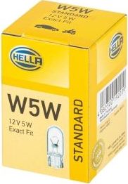 W5W 12V-5W (W2,1x9,5d) Hella STANDARD. Артикул 8GP 003 594-121