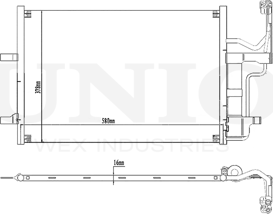 Радиатор кондиционера (Unio). Артикул RAD-30017