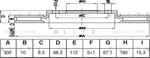 BS0548_диск тормозной задний!/ MB W211 2.0-3.2CDi 03 (Blitz). Артикул BS0548