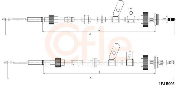 Трос ручника (тросик ручного тормоза) Cofle. Артикул 92.1E.LR005