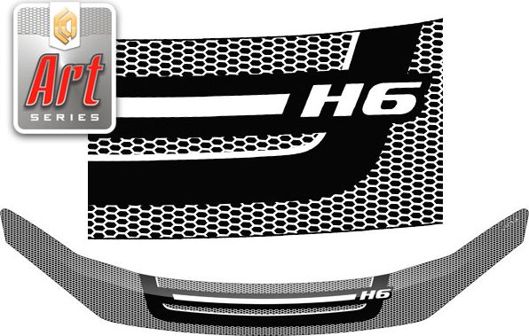 Дефлектор СА Пластик для капота (Серия "Art" белая) Haval H6 2014-2020. Артикул 2010011411168