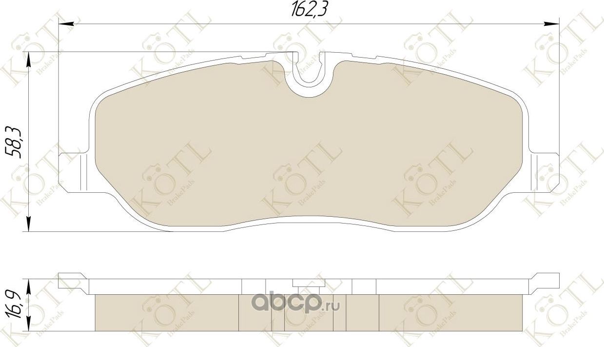 Колодки тормозные дисковые передние к-т LAND ROVER DISCOVERY III 04>/RANGE ROVER (Kotl) Kotl. Артикул 1631kt