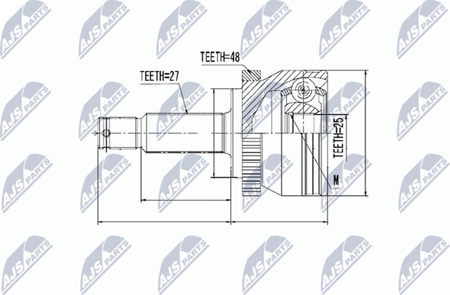 Шрус внутренний (граната) NTY. Артикул NPZ-HY-508