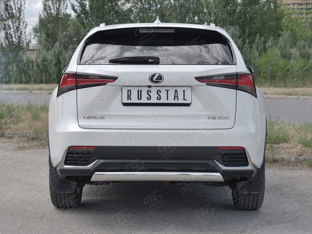 Защита RusStal заднего бампера d75х42 дуга для Lexus NX300 2017-2026. Артикул LNX3Z-002944