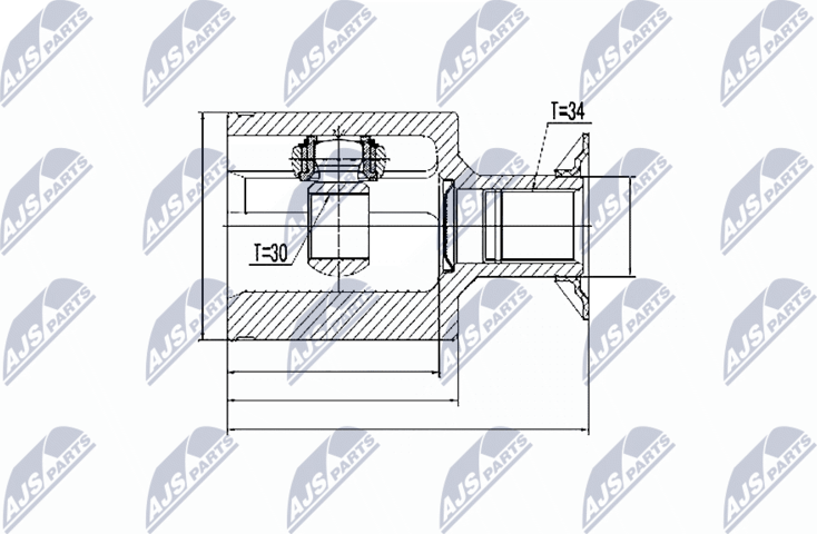 Шрус внутренний (граната) NTY. Артикул NPW-ME-024