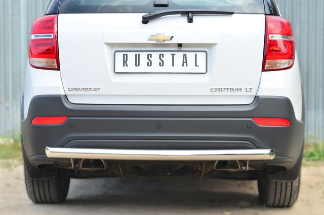 Защита RusStal заднего бампера d63 дуга для Chevrolet Captiva 2013-2016. Артикул CAPZ-001753