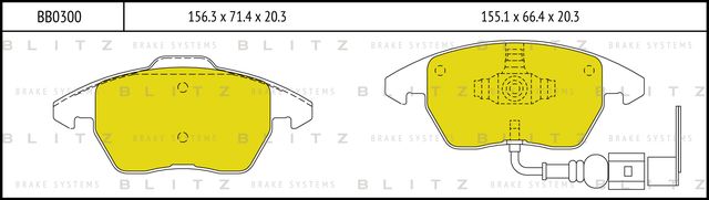 Колодки тормозные VAG GOLF V/PASSAT/OCTAVIA/A3 03- перед. (Blitz). Артикул BB0300
