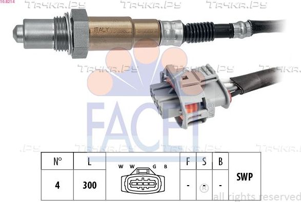 Лямбда-зонд (кислородный датчик) Facet Made in Italy - OE Equivalent для Opel Astra G 1998-2009. Артикул 10.8214