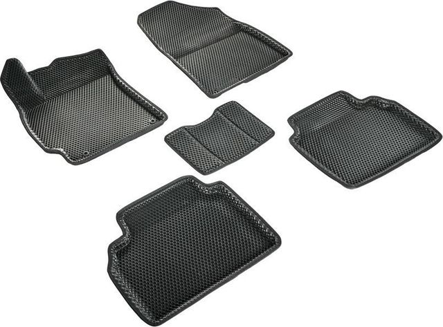 Коврики Seintex 3D EVA Ромб для салона Hyundai Elantra VII 2020-2026 ЧЕРНЫЕ. Артикул 99105