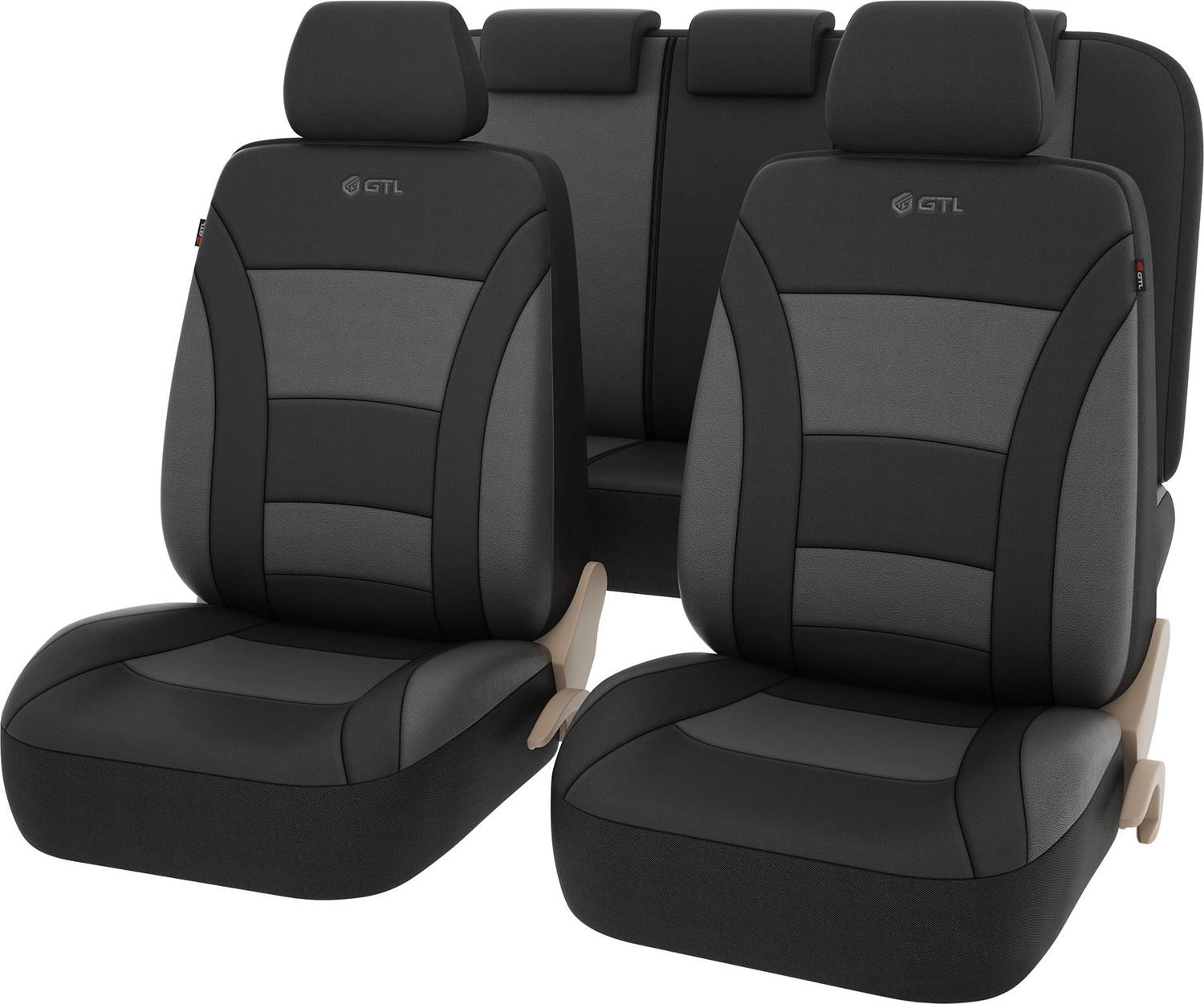 Чехлы универсальные PSV GTL Commodore с имитацией кожи на сидения, цвет Графит. Артикул 132686