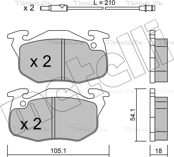 Тормозные колодки Metelli передние для Renault 21 1986-1994. Артикул 22-0037-0