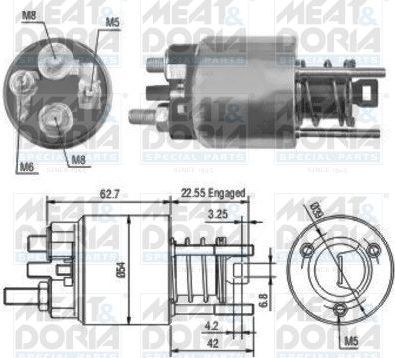 Втягивающее реле стартера Meat & Doria. Артикул 46080