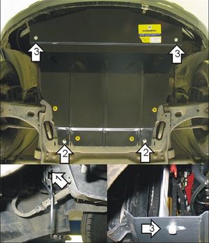 Защита Мотодор для картера, КПП Ford Fiesta V 2002-2008. Артикул 00714