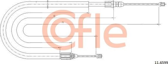 Трос ручника (тросик ручного тормоза) Cofle. Артикул 11.6599