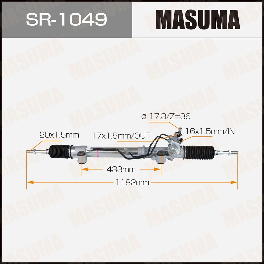 Рейка рулевая MASUMA, TOYOTA LAND CRUISER / UZJ100L, HDJ100L LHD (левый руль). Артикул SR1049
