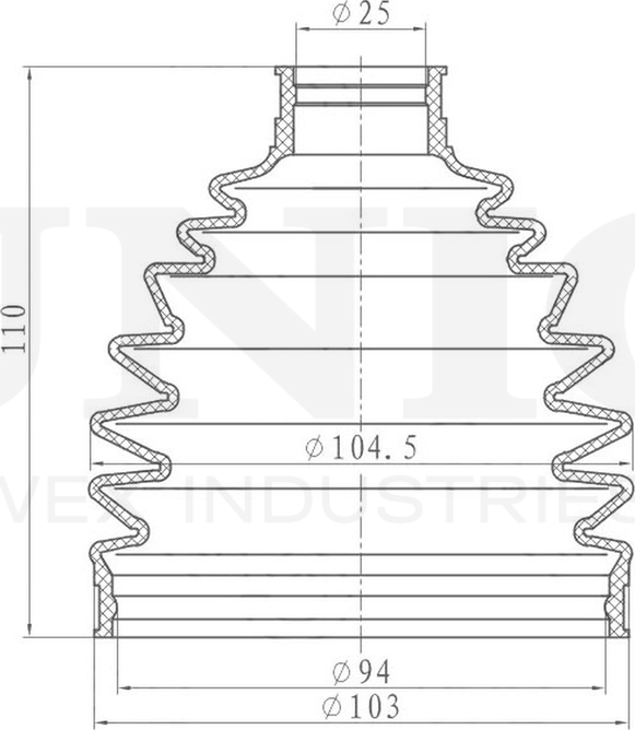 Пыльник ШРУС, комплект (Unio). Артикул DUC-30133K
