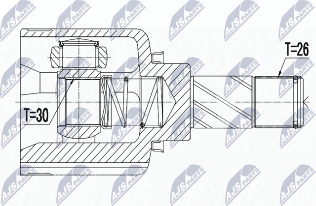 Шрус внутренний (граната) NTY. Артикул NPW-RE-057
