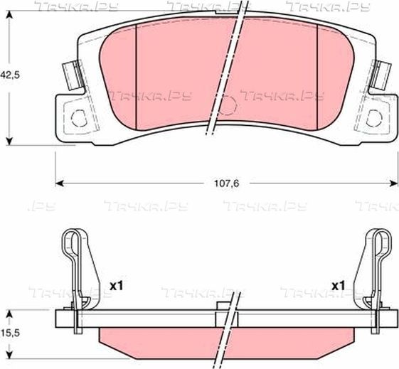 Тормозные колодки TRW задние для Toyota Corolla E110 1999-2002. Артикул GDB3329
